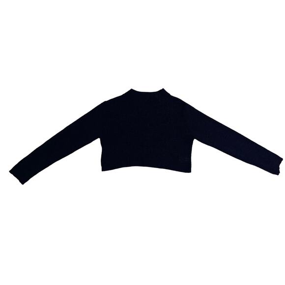 Wild Fable Womens Sweater Size Large Black Cropped Crew Neck Long Sleeve - Picture 2 of 6
